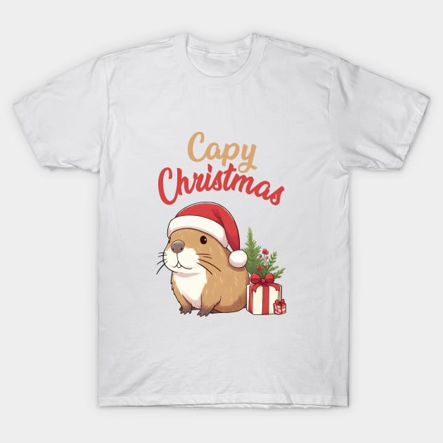 Capy Christmas Capybara Santa T-Shirt by Takeda_Art